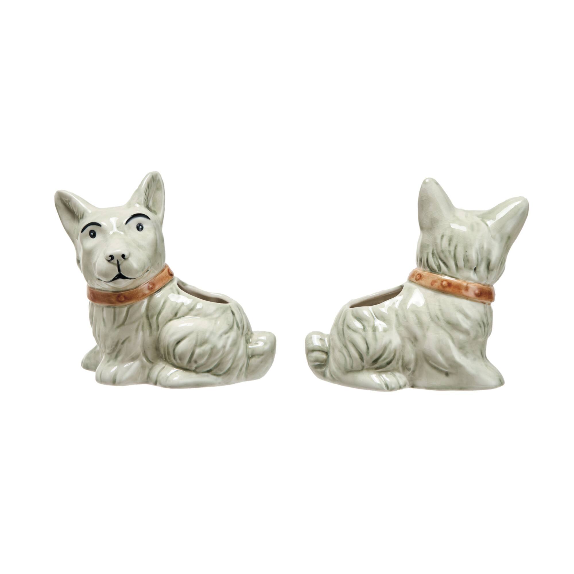 Hello Honey® 7" Scotty Dog Stoneware Planter